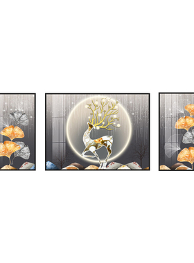 客厅背景墙现代抽象北欧三联壁画