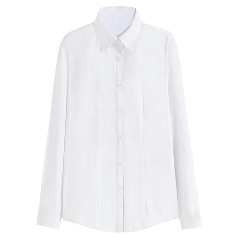白衬衫女长袖职业春秋夏季短袖宽松工作服正装大码工装女装白衬衣