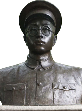 蔡春熙工农红军指挥员名人物胸像铸铜公园主题景观小品玻璃钢雕塑