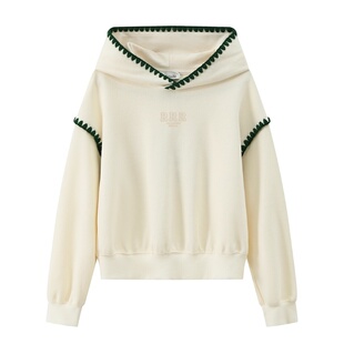 【商场同款】ei童装女童连帽款卫衣春装新款韩版学院风套头衫