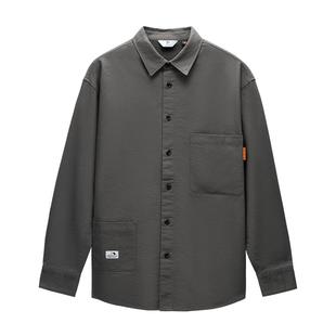 金利来g+潮牌全棉竖条面料贴袋衬衫男情侣休闲简约衬衣外套