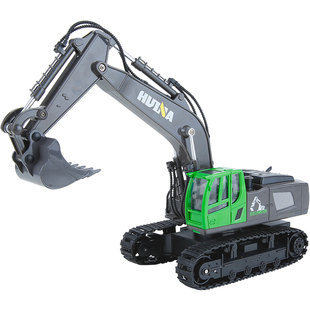 汇纳大号合金电动遥控工程车挖掘机男孩儿童可充电3-4岁玩具模型