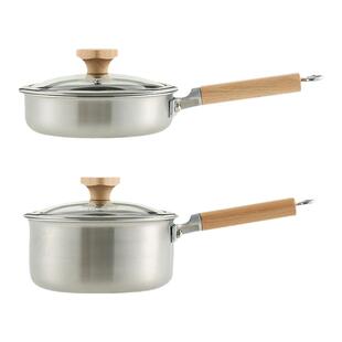 迪迪尼卡316L不锈钢辅食锅18cm无涂层宝宝专用小奶锅家用婴儿煮锅