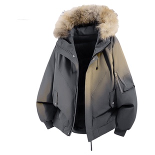 雪中飞SNOW FLYING90鸭绒新国标连帽百搭潮流舒适羽绒服 男女同款