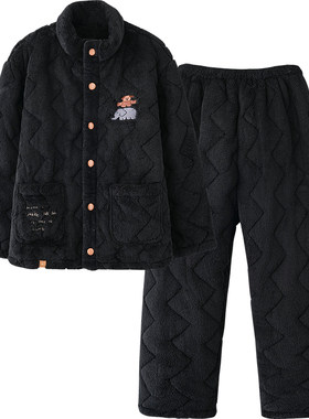 思莉太太超厚棉袄情侣冬天家居服