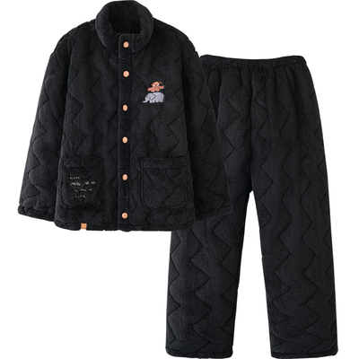 思莉太太超厚棉袄情侣冬天家居服