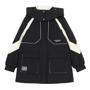 2025年新款工装派克服棉衣宽松加厚羽绒棉服女中长款棉袄冬季外套