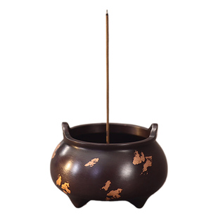 紫铜香炉纯铜上香家用室内沉香檀香熏香炉盘托香薰炉子线香插香座