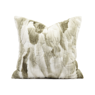 艾布之家简约现代新中式极简沙发样板房白绿色羊毛定制抱枕靠垫