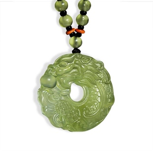 天然岫玉龙扣龙鱼吊坠平安扣龙凤呈祥玉坠玉佩牌玉石水墨玉岫岩玉