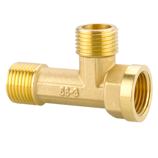 全铜4分加长三通接头三外牙内外丝延长铜三通DN15内外螺纹铜配件