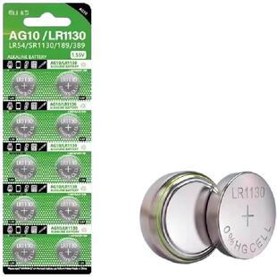 梦幻驴LR44纽扣电池AG13电池LR1130纽扣电池AG10/LR1131/LR54适用玩具电子手表计算防盗器小夜灯耐用圆形电子
