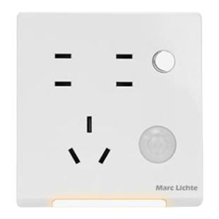 86型人体感应地脚灯带七孔插座带感应灯家用光感过道 led小夜灯