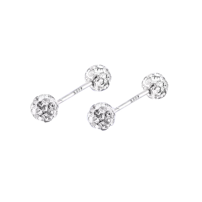 999纯银耳钉镶嵌锆石养耳洞女