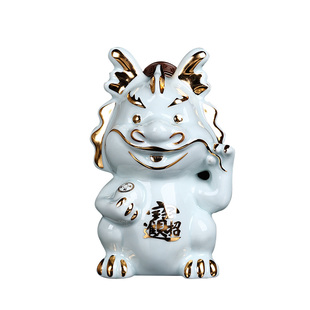 创意生肖龙小酒瓶空瓶白酒摆件装饰陶瓷小酒壶家用密封酒罐酒坛
