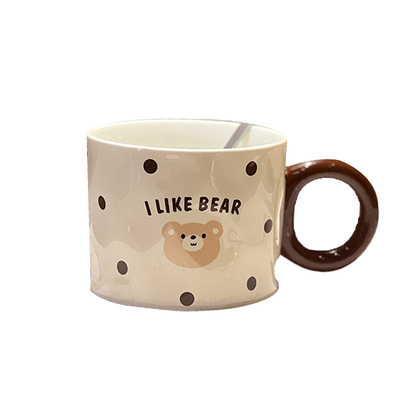 可爱熊马克杯高颜值陶瓷杯礼物