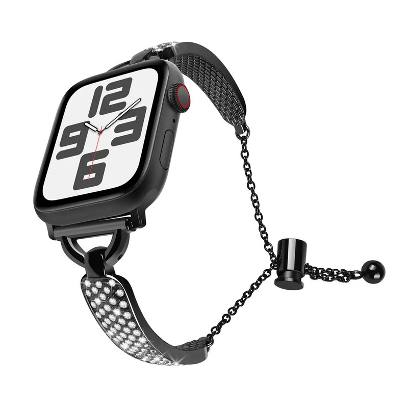 镶钻金属手镯适用iwatch表带