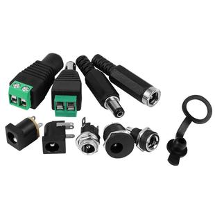 DC直流电源插头插座接头005/022B公头母座5.5-2.1/2.5/3.5MM圆孔