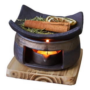 粗陶日式香薰焙茶炉茶叶提香器蜡烛加热烤茶温茶炉烘烤炉熏香炉子