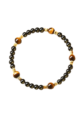 【已过香香】黑曜石黄虎眼石手串