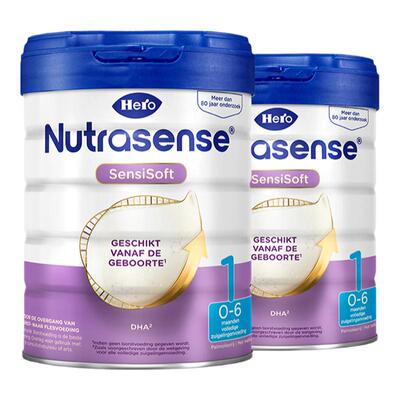 HeroBaby荷兰白金版升级DHA乳脂球膜婴幼儿配方奶粉1段800g*2罐