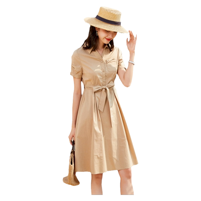 乔妮塔休闲小个子衬衣领连衣裙