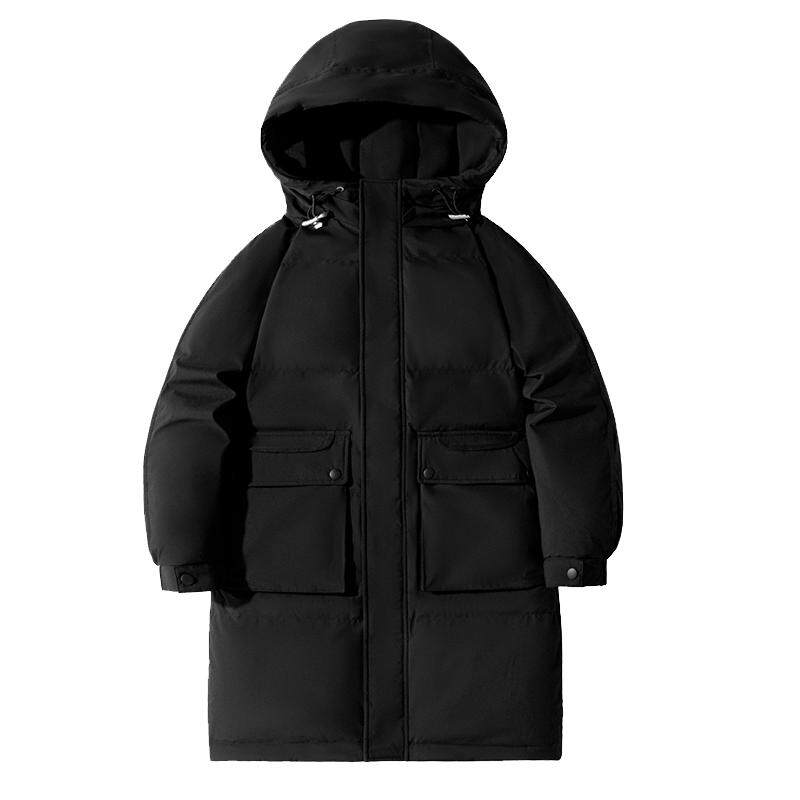 冰川国货品牌羽绒服女连帽冬季鸭绒防风保暖面包服显瘦中长款外套