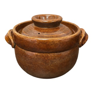 日本进口信乐烧手作陶土锅粗陶砂锅米饭锅炖肉炖菜锅耐高温煲汤锅