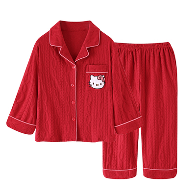 女童睡衣春秋凯蒂猫本命年家居服