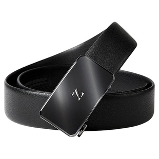 HLA/海澜之家纯色光泽皮带26新自动扣合金扣头商务通勤纯色腰带男