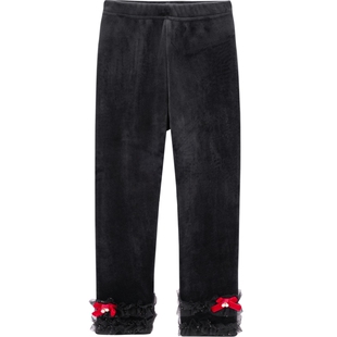 【专柜同款】MINIPEACE太平鸟童装女童打底裤冬季新款花边裤子