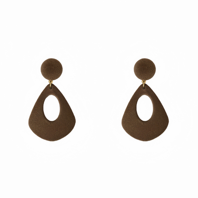 摩登90s~复古美拉德植绒耳环