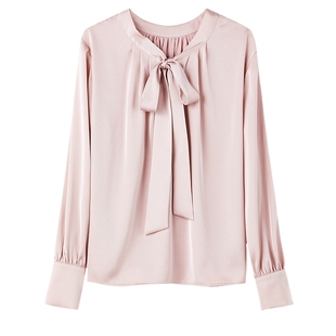 时尚飘带领雪纺衫女2026春季新款通勤优雅百搭气质长袖衬衫上衣
