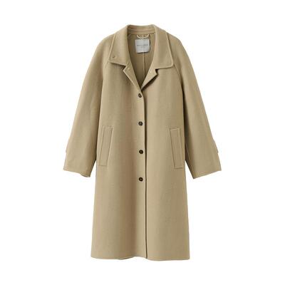 popchrio两穿领羊毛双面呢大衣