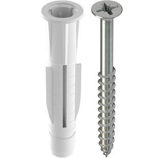 标杰空心砖专用膨胀螺栓 镜柜浴室柜固定8mm打结塑料膨胀管配螺钉