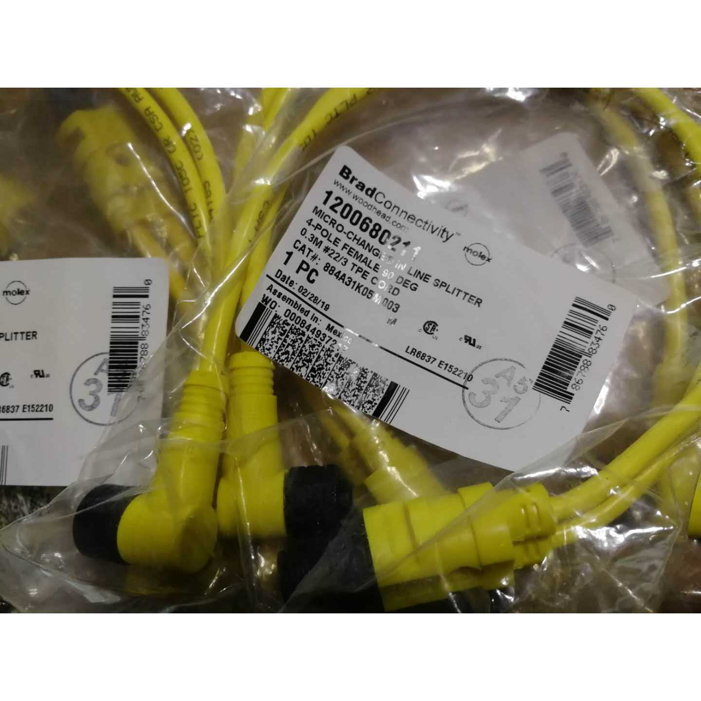 议价全新正品 molex Brad Connectivity一分二4针连接线 12006802 - 实物图