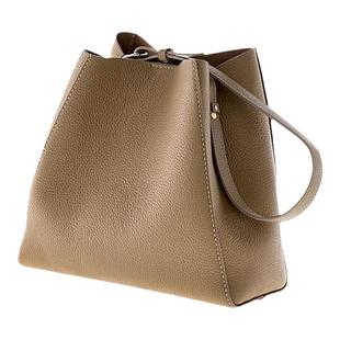 蠢小鱼健身包女单肩水桶包头层牛皮菜篮子diy手工包包自制材料包