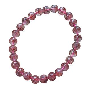 天然透体黑云母共生毒液超七三圈佛珠手链金草莓金字塔女生送礼物