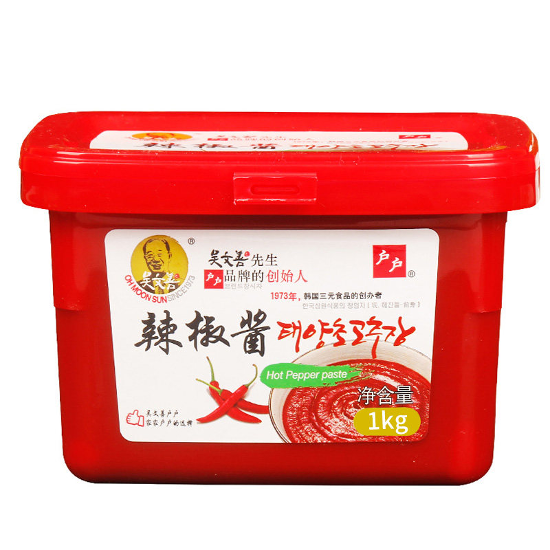 户户韩国辣椒酱炒年糕酱商用正宗韩式辣椒酱泡菜用石锅拌饭蟹1kg