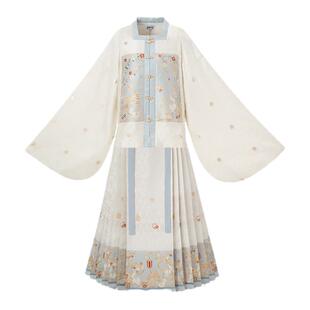 云藏月绣白月亭原创明制汉服补服马面裙女款套装成人小个立领对襟