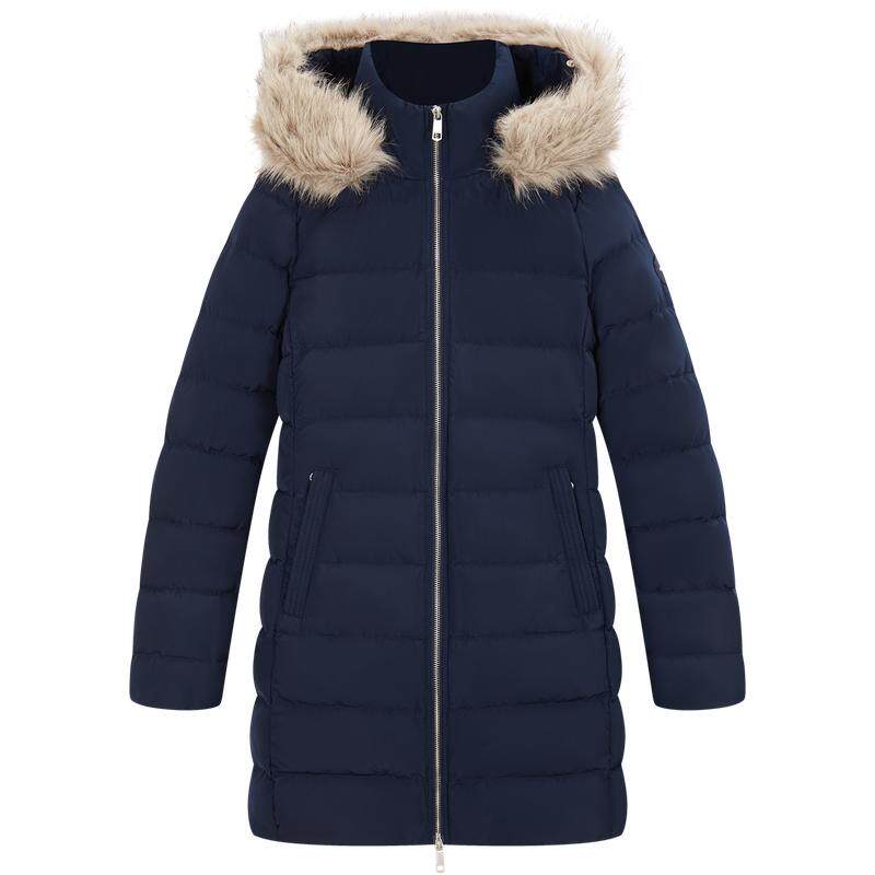 Tommy女装修身中长款连帽羽绒服