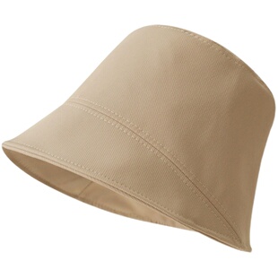 女生夏季棉布水桶帽光身纯色平顶盆帽气质型百搭素雅小檐渔夫帽男