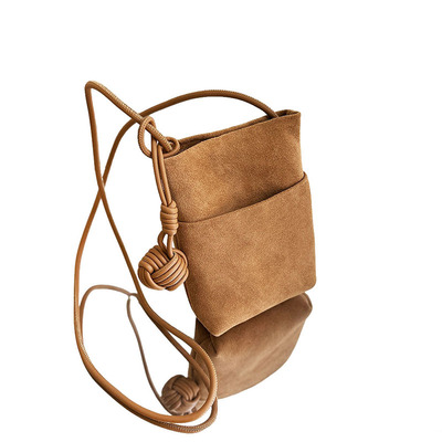 复古牛皮手机包女2025新款斜挎包