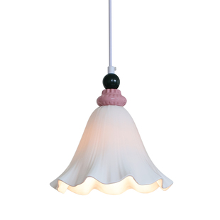 奶油风多巴胺陶瓷床头灯公主女儿房间护眼小吊线灯玄关装饰小吊灯