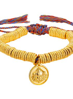 2025新款黄财神锤纹盘缠手链