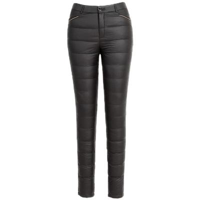 女士高腰加厚显瘦小脚羽绒裤