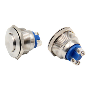 10 12 16 19 22 25MM自复位金属按钮自锁开关防水短款螺丝脚焊脚