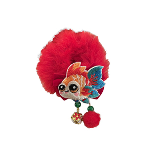 新年红色儿童发饰扎丸子头发圈宝宝喜庆拜年发绳过年头绳女童头饰