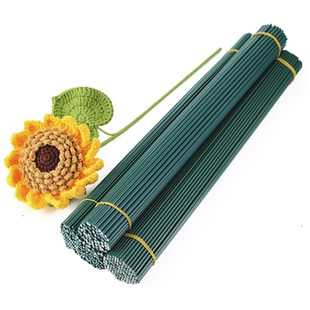 3号加粗2号包胶花杆手工毛线花朵泰式玫瑰diy制作向日葵花束铁丝