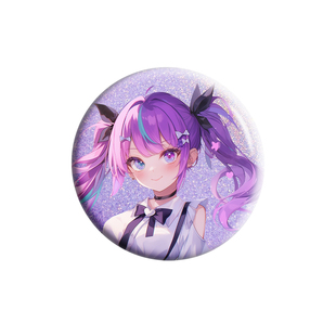 祎诺优品吧唧定制58mm圆形双闪撒粉来图二次元追星动漫自印徽章